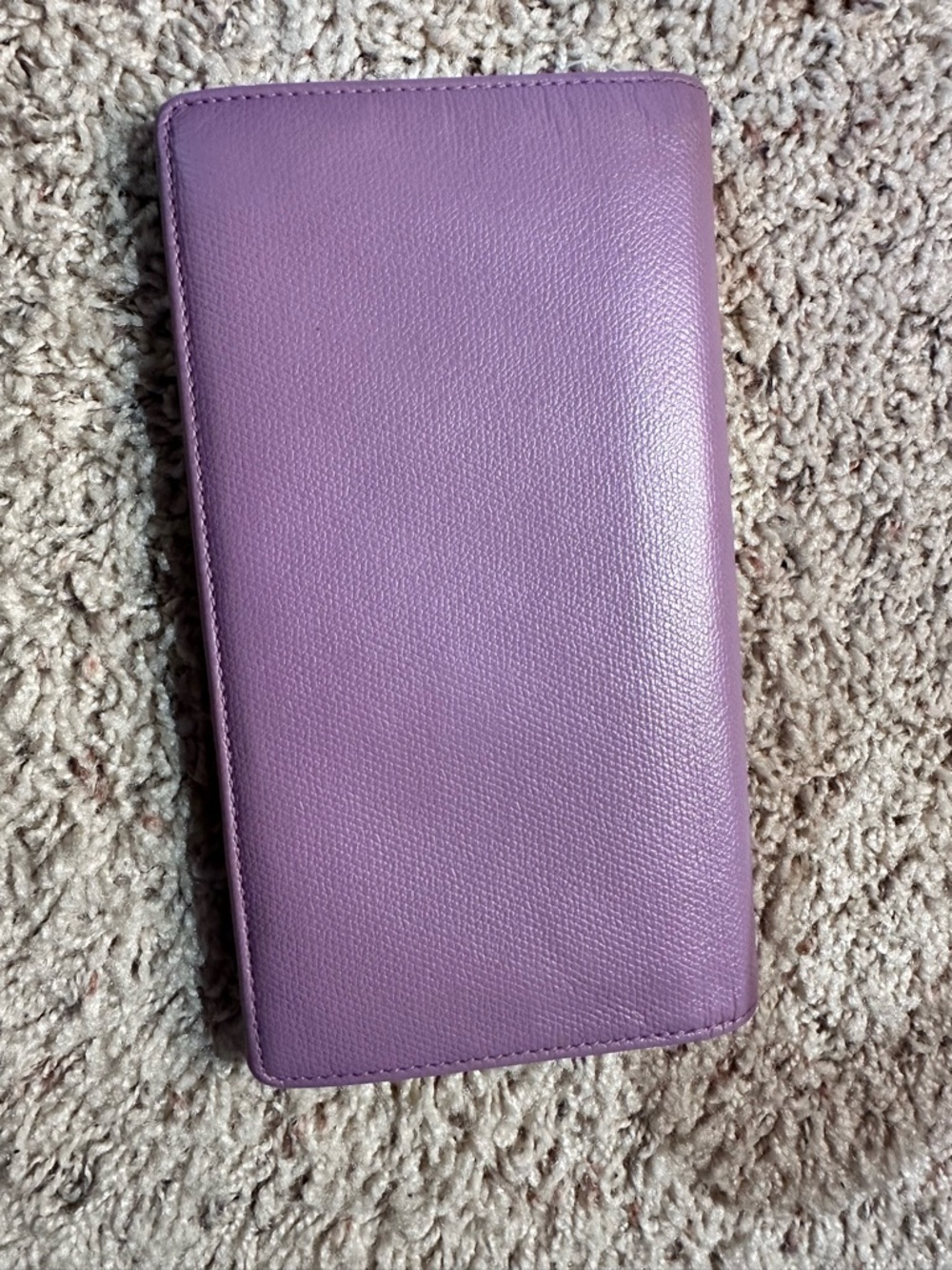 CHANEL Lilac Caviar Leather Long Wallet with Silver CC Snap - Picture 2 of 9